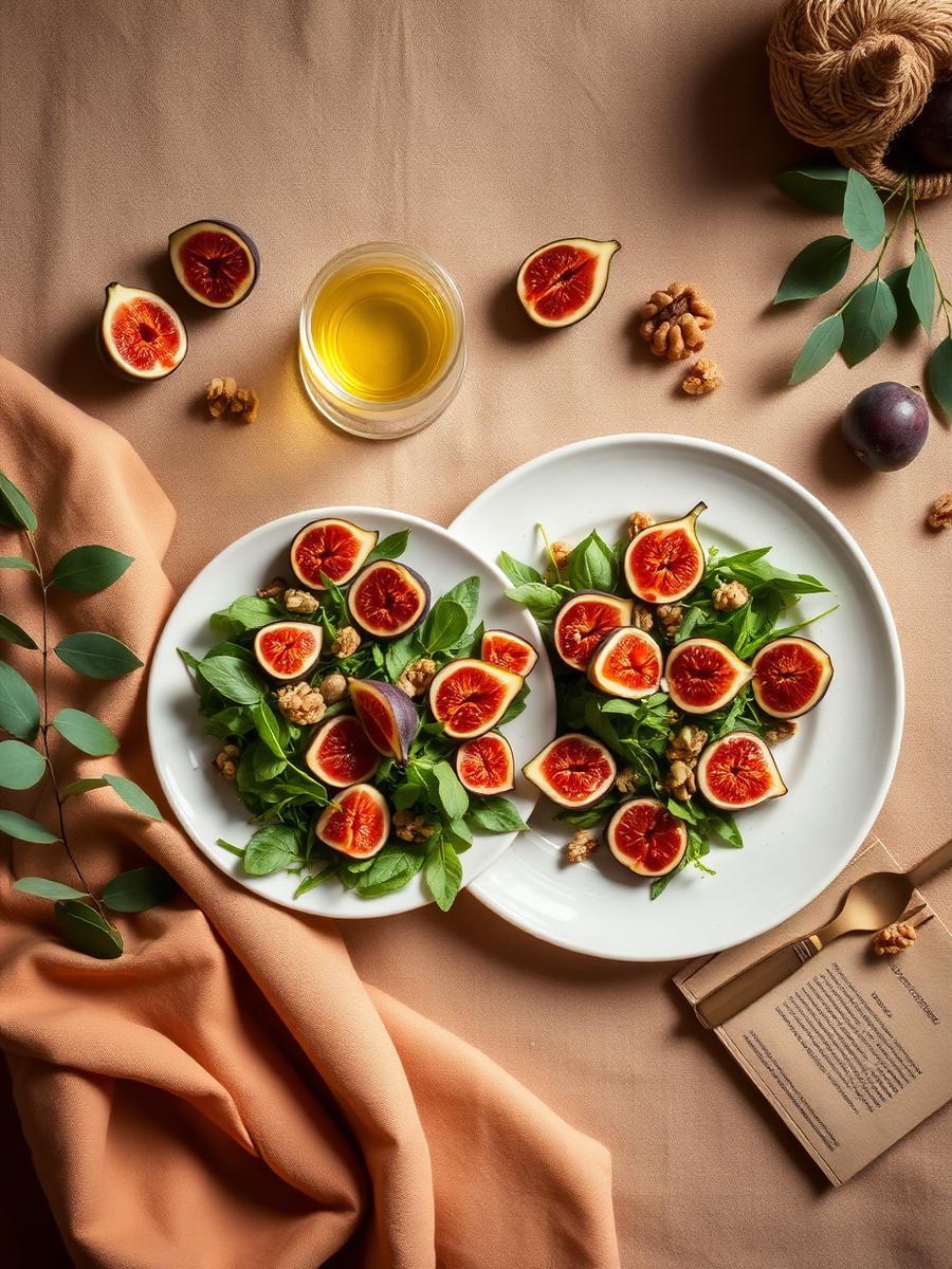 Salada de figos com nozes